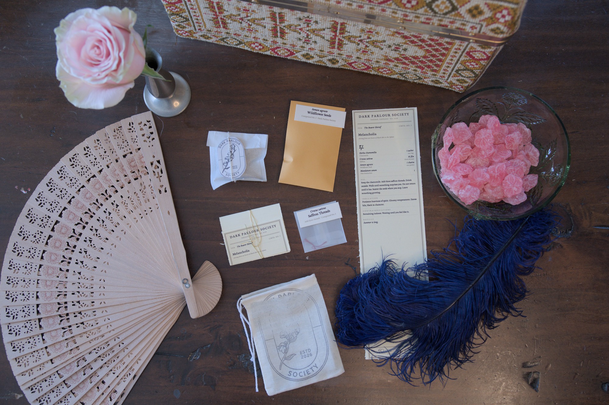 Compound No. I — the Society muslin pouch and components