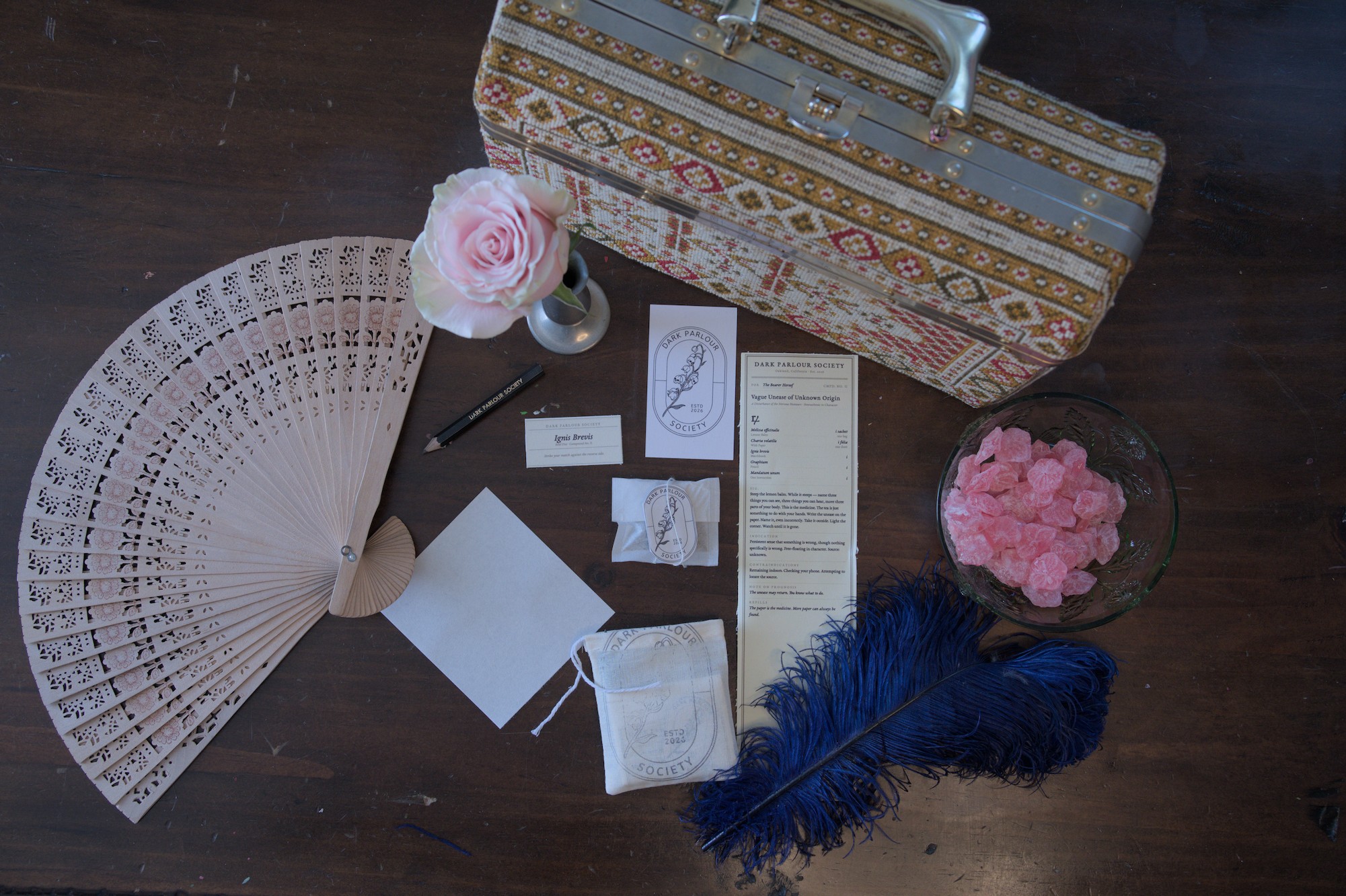 Compound No. II — the Society muslin pouch and pencil